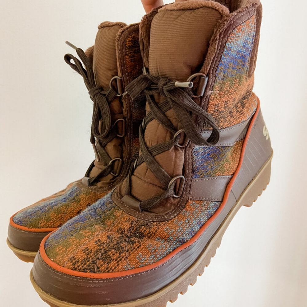 Sorel Tivoli II blanket Aztec tobacco brown waterproof boots size 11